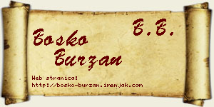 Boško Burzan vizit kartica